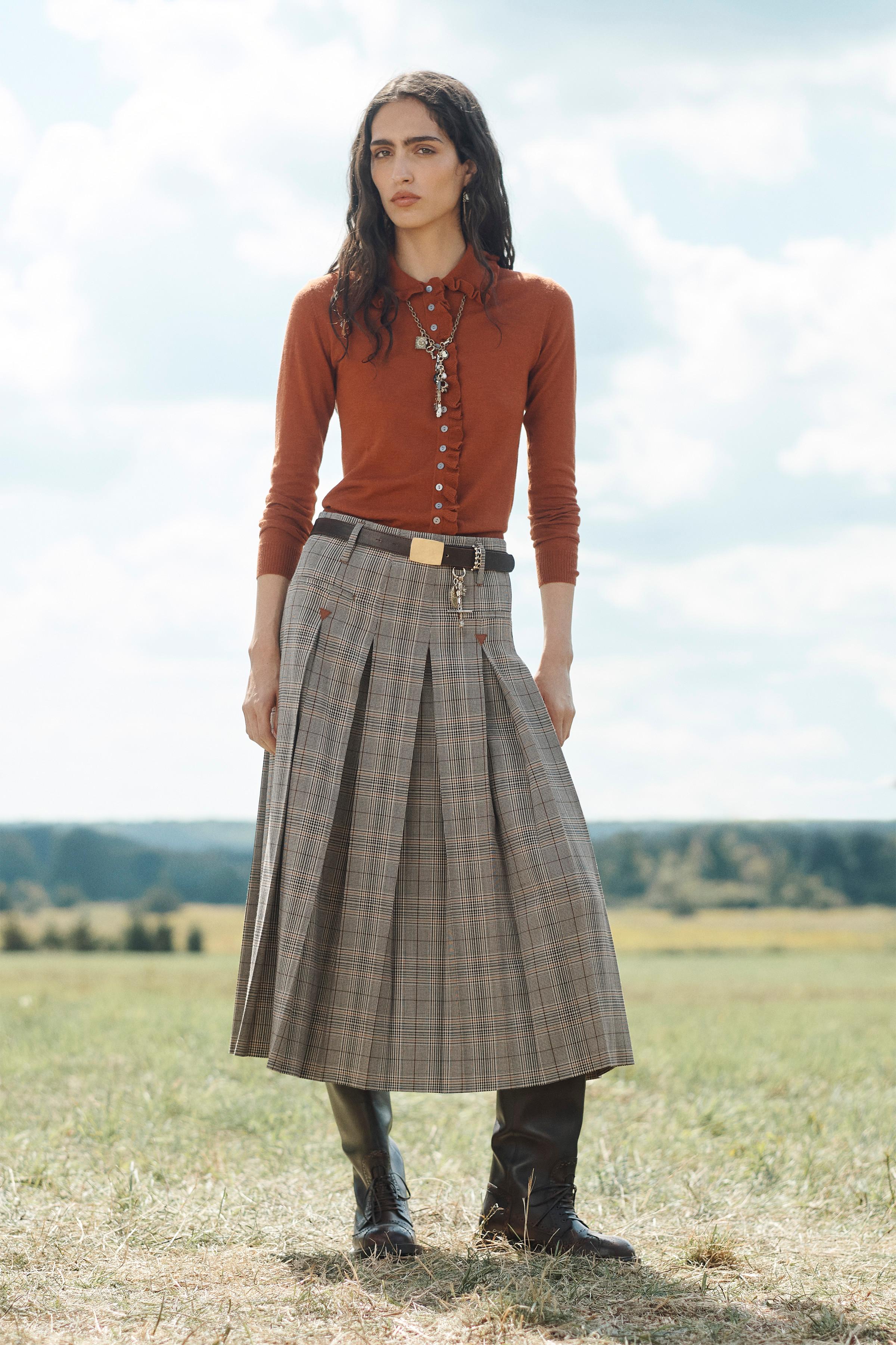 PLAID BOX PLEAT SKIRT - LIMITED EDITION